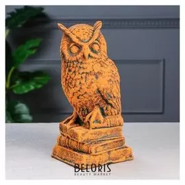 Сувенир "Сова на книгах" состаренный, ржавый цвет, 29 см