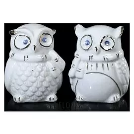 Сувенир "Совята белые в шарфиках" набор 2 шт. 8х6,5х5,5 см