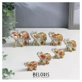 Сувенир "Стадо слонов" набор 7 шт.