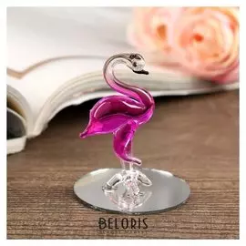 Сувенир стекло на зеркале "Фламинго" 6,2х4х4 см