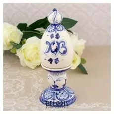 Сувенир «Яйцо», гжель, фарфор, автор сухинина H=22 см