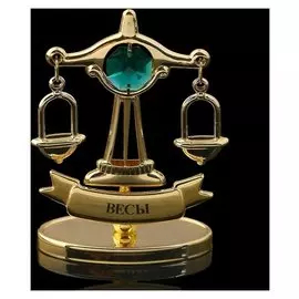 Сувенир знак зодиака «Весы», 7×2,3×9 см, с кристаллом сваровски