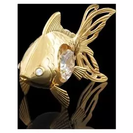 Сувенир «Золотая рыбка», 6×3×4,5 см, с кристаллами сваровски