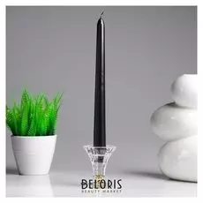 Свеча античная, 2,3х 25 см, лакированная, черный металлик