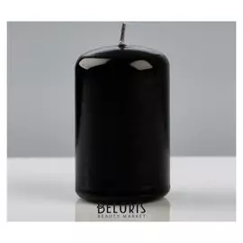 Свеча - цилиндр лакированная, 5×8 см, чёрная