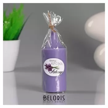 Свеча- цилиндр "Лаванда" ароматическая, 4×10 см