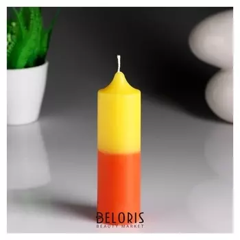 Свеча- цилиндр "Лимон- апельсин" ароматическая, 4×13,5 см