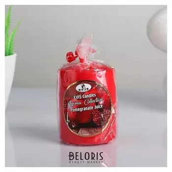 Свеча- цилиндр "Pomegranate Juice", ароматизированная, парафин, 6×8 см