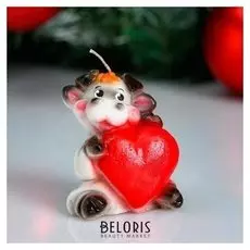 Свеча декоративная "Символ года 2021. бычок с сердцем" 7 см