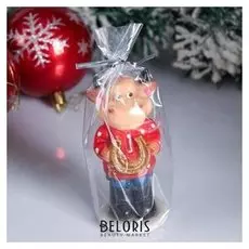 Свеча декоративная "Символ года 2021. бычок с подковой на счастье" 11 см