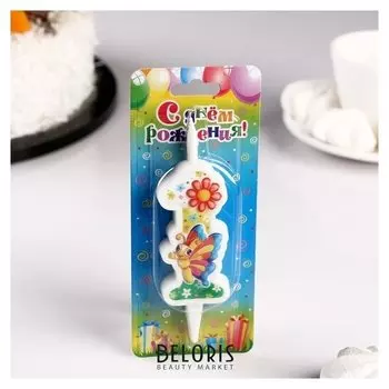 Свеча для торта "С бабочкой""1"