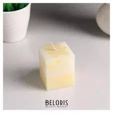 Свеча- куб с мозаикой "Ваниль" ароматическая, 5×6 см