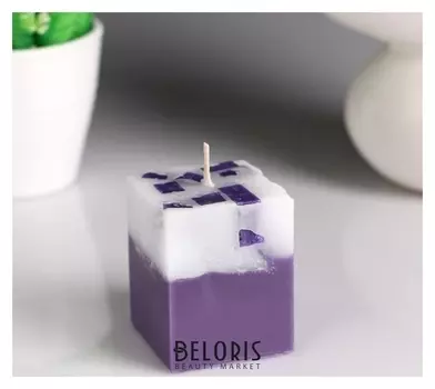 Свеча- куб с мозаикой "Ягодная корзина" ароматическая, 5×6 см