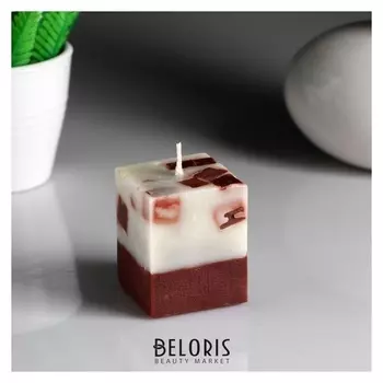 Свеча- куб "Ваниль- кофе" ароматическая, 5×6 см