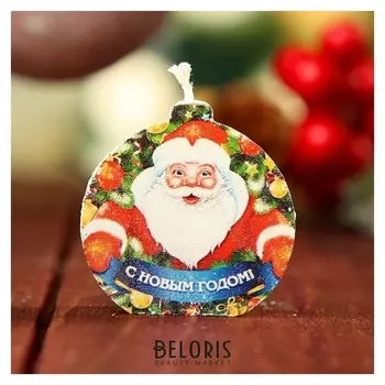 Свеча-медальон "С новым годом" 4х4см