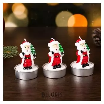 Свеча новогодняя "Дед мороз с ёлкой", 4×6 см, цена за 1 штуку