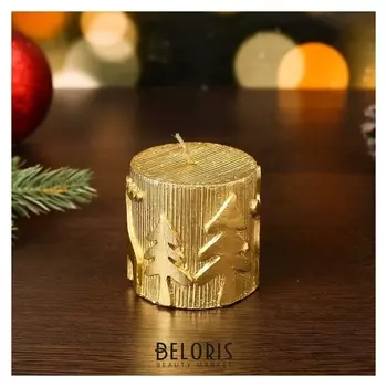 Свеча новогодняя "Новый год" 6,5х7, золотая