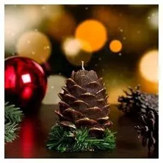 Свеча новогодняя "Шишка на елке"