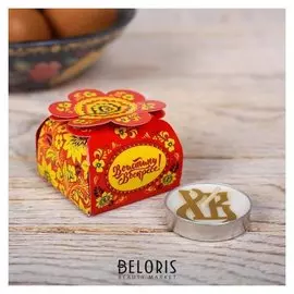 Свеча пасхальная в коробочке «Христос воскресе. узор»