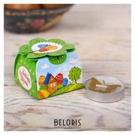 Свеча пасхальная в коробочке «Со светлой пасхой»