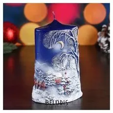 Свеча пеньковая "Новогодняя", большая, 7×10×16 см