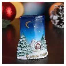 Свеча пеньковая "С новым годом!", 4×8×10,5 см