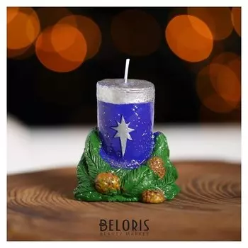 Свеча рождественская «Сeребряное рождество»