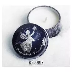 Свеча в баночке «Сeребряный ангел»