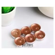 Свеча в гильзе "Шайба", розовая New, 6 шт