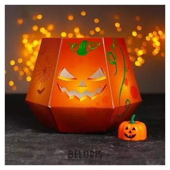 Свеча в картонной основе «Тыква»