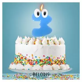 Свеча в торт цифра 3 "С Днем Рождения, малыш"