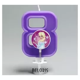 Свеча в торт цифра 8 Холодное сердце