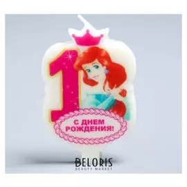 Свеча в торт 1 "С Днем Рождения" Русалочка