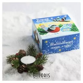 Свеча в венке «Снегирь»