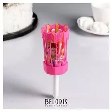 Свеча восковая для торта музыкальная "Цветок"