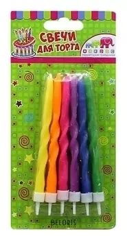 Свечи для торта с держателями Витые