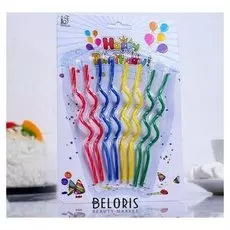 Свечи восковые для торта "Спиральки" (Набор 8 шт)