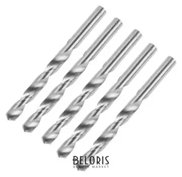 Сверло по металлу Lom, Hss, цилиндрический хвостовик, 10 х 135 мм, 5 шт.