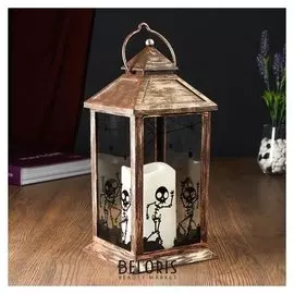 Светильник 48125/1 батарейки 3хааа черный с золотой патиной 14х14х31 см