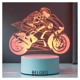 Светильник "Мотоциклист" LED RGB от сети 17х14,5 см