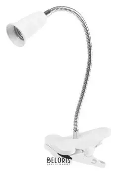 Светильник на прищепке Ecola Base, е27, с выключателем, с вилкой, гибкий, 300 мм, белый