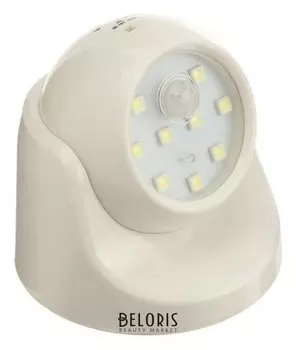 Светильник настенный, вращающийся, с датчиком движения, от батареек 3*ааа, 9 Led, 6500k