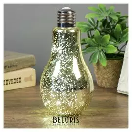 Светильник настольный "Лампа" LED Cr2032 2шт золотой 11,5х11,5х23 см