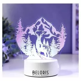Светильник "Олень" LED RGB от сети 12,8х11,8 см