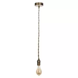 Светильник "Ретро" 1х40вт E27 витой провод, бежевый 10x10x150см.