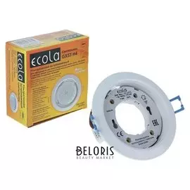 Светильник встраиваемый Ecola, Gx53 H4, 38x106 мм, б/рефлектора, цвет белый