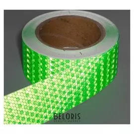 Светоотражающая лента, самоклеящаяся, зеленая, 5 см х 15 м