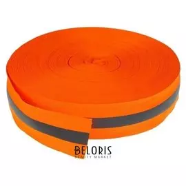 Светоотражающая лента серо-оранжевая 5 см 100м