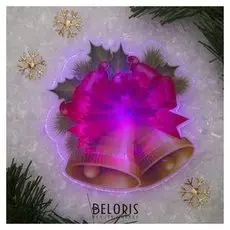 Световая картинка на магните "Колокольчик"(Батарейки в комплекте), оптоволокно, 1 Led, RGB