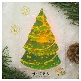 Световая картинка на прищепке "Елочка"(Батарейки в комплекте), оптоволокно, 1 Led, RGB